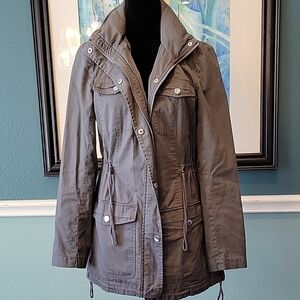 NY&Co safari style trench coat, gray, M